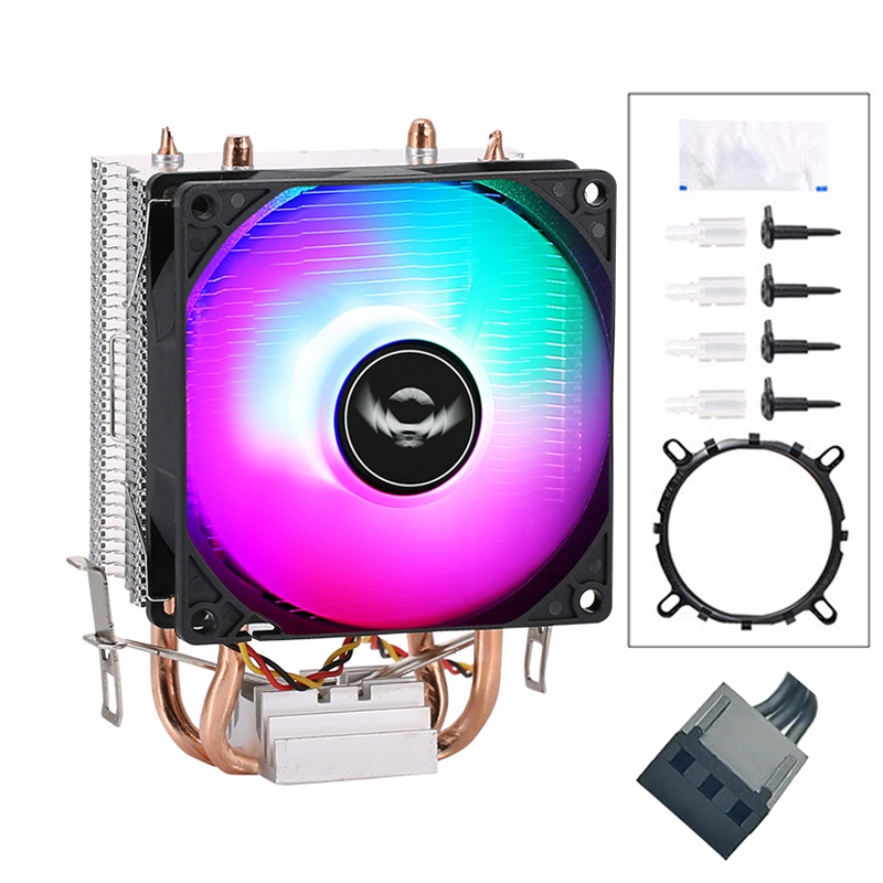 CPU Cooler 2 Heat Pipes For Intel LGA1700 1200 1155 AMD AM5 AM4 80mm ...