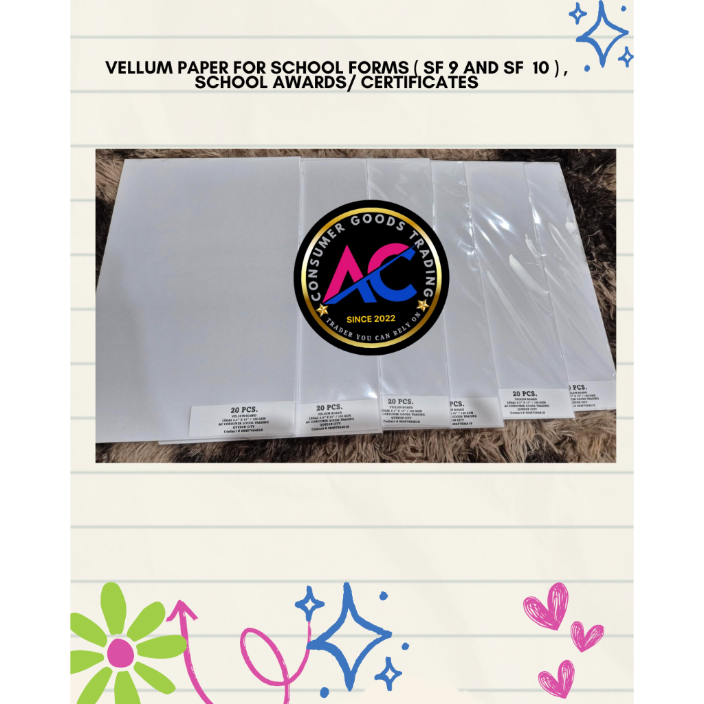 VELLUM PAPER FOR SCHOOL FORMS ( SF 9 AND SF 10 ) , SCHOOL AWARDS ...