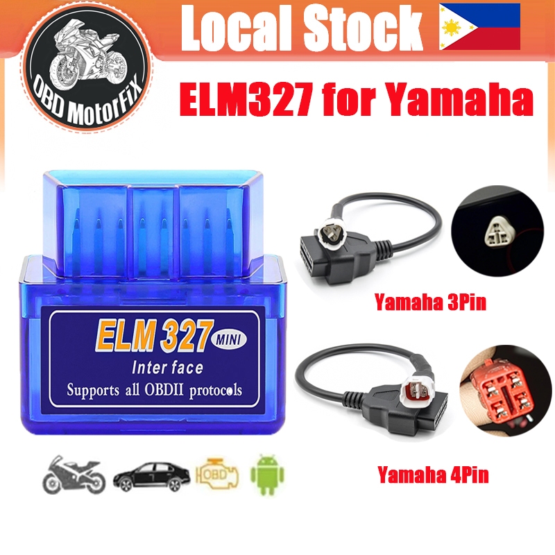 ELM327 Scanner For Yamaha 3Pin 4Pin Motorcycle Adapter Cable Honda Car ...