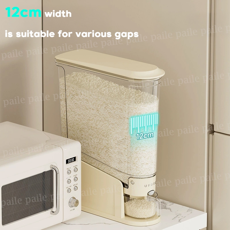 12KG Rice Dispenser 12CM Width Fully Transparent Moisture-Proof Sealed ...