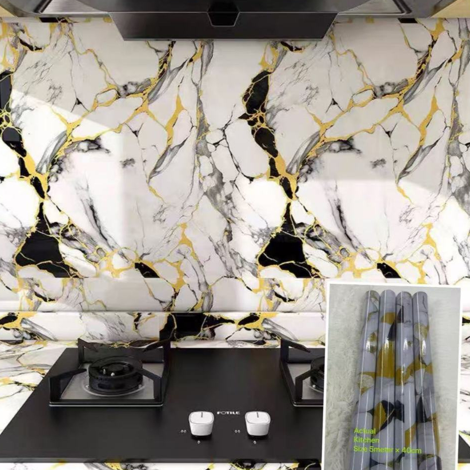 #4 Marble Wallpaper Self Adhesive Contact Paper PVC Waterproof Kitchen ...
