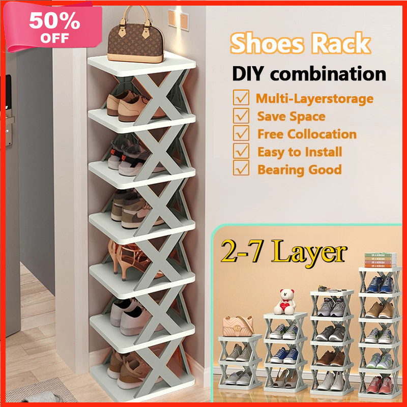 7 Layers Folding Multi-tier Shoe Rack Save Space Storage Rack For ...