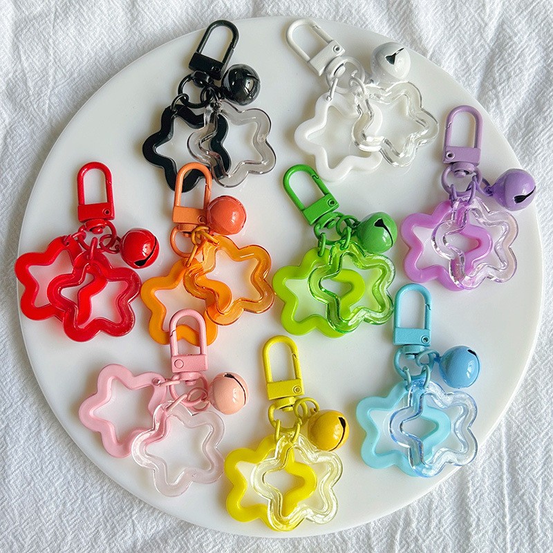 ManilaGo Colorful Acrylic Keychain Bell Pendant mobile phone case chain ...