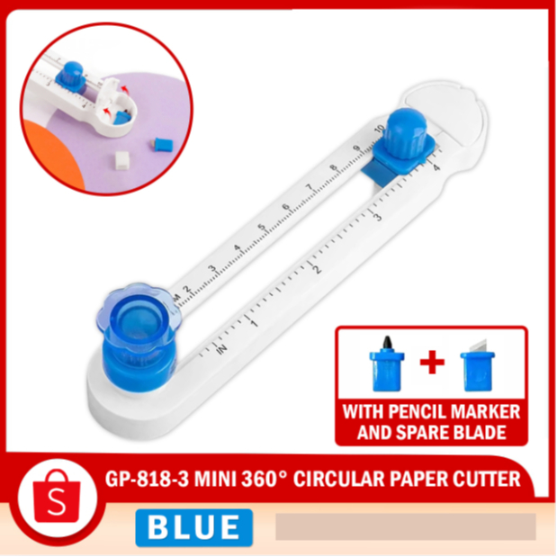 GP-818-3 Mini 360° Adjustable Rotatable Circular Round Paper Cutter for ...