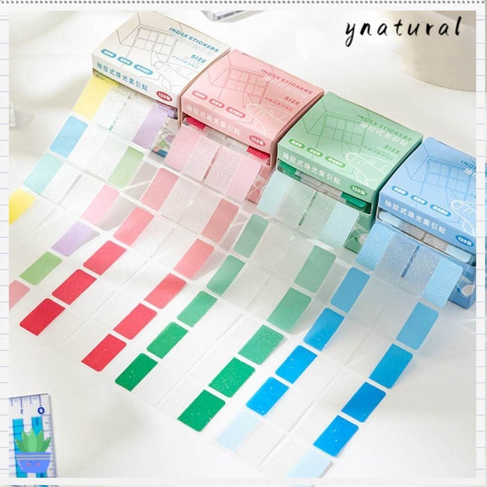 【XMT】Pearlescent Sticky Tabs, Transparent Pearl Aesthetic Stationery ...