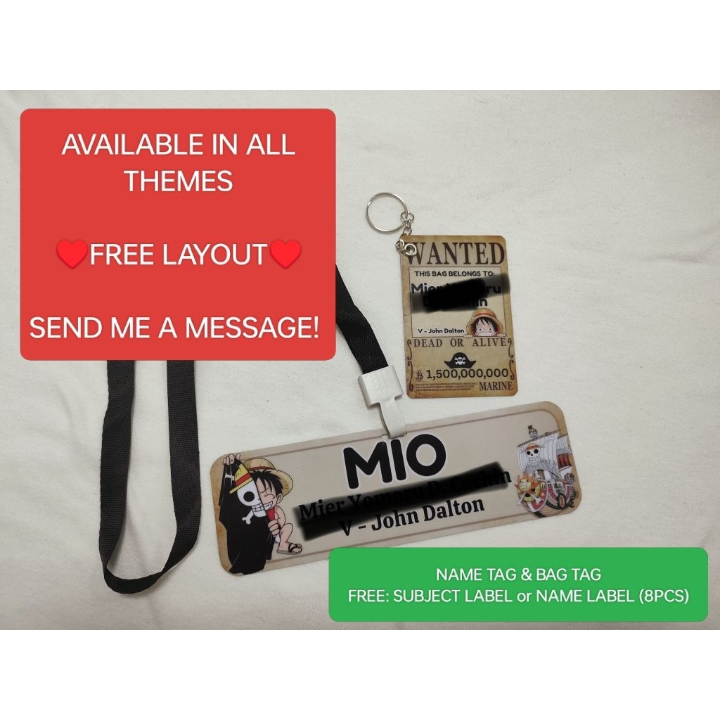 PVC NAME TAG & PVC BAG TAG with FREE SUBJECT or NAME LABEL (8PCS ...
