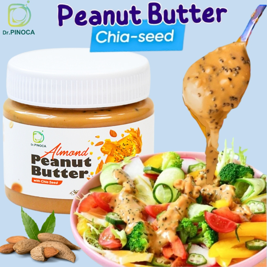 Dr.Pinoca Peanut Butter Jar Sugar Free Mix Chia Seed Instant 100% ...