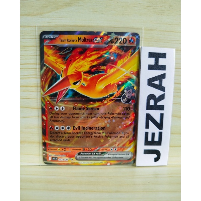 Pokemon TCG Team Rocket's Moltres ex 031/182 Destined Rivals Double ...