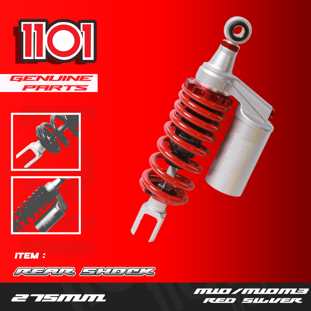 1101@ REAR SHOCK W/TANK MIO SILVER FOR MIO/M3/BEAT 275MM 300MM 330MM ...