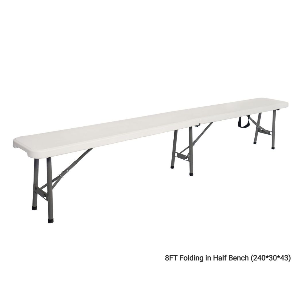 8FT Folding in Half Bench (240*30*43) (White) | Shopee Philippines