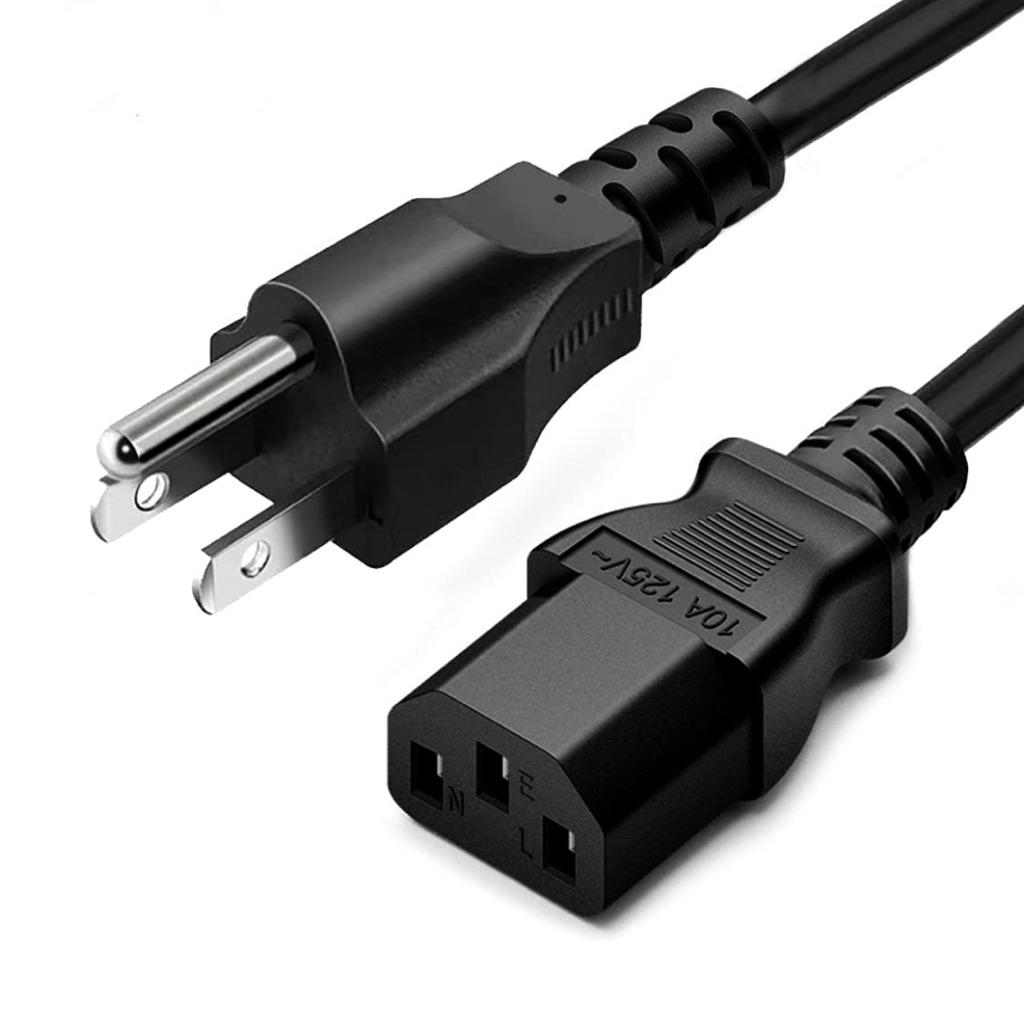 AC Power Cord 3-prong 1.5 Meters for PC Rice Cooker Printer Monitor and ...