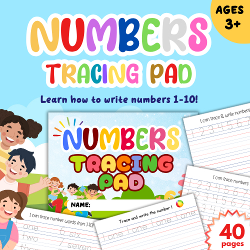 NUMBERS TRACING PAD for Preschool to Kinder - Numbers 1-10, Educational ...