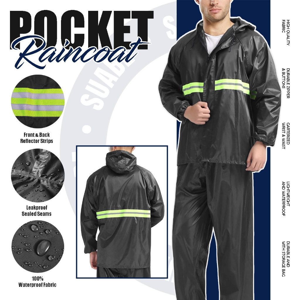 HIGH QUALITY RAINCOAT, KAPOTE, VULCANIZE STITCH WITH BAG, 100% ...
