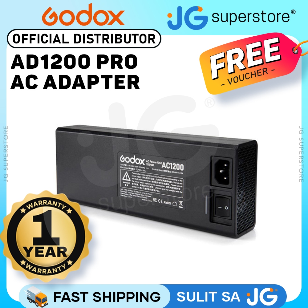 Godox AC1200 AC Power Adapter for AD1200 Pro Battery Powered Flash Unit ...