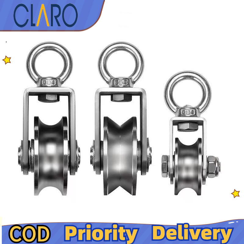 304 stainless steel pulley wire rope ring rail wheel traction pulley ...