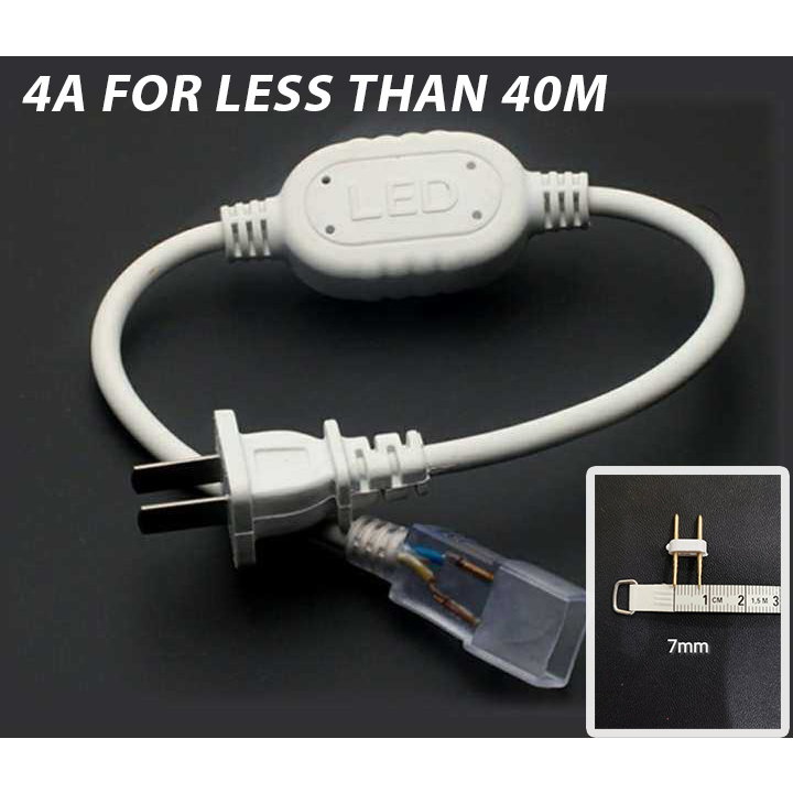 220v plug for single colored led strip rope light with 7mm pin | Shopee ...