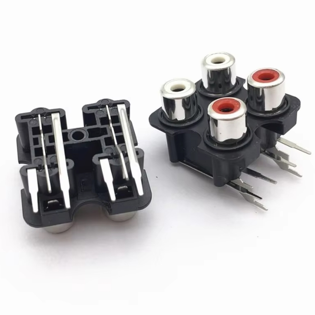 SHOPOMATIC 4 Hole RCA Female Jack Stereo Audio Video Connector RCA ...