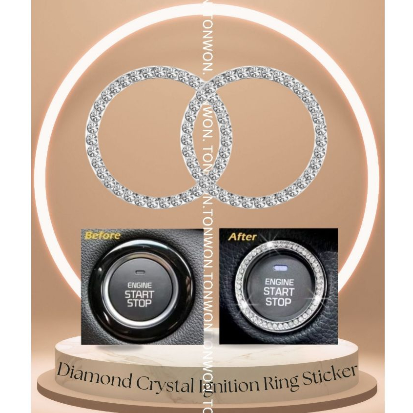 One Click Start Button Decoration Ring Hand Set, Diamond Crystal