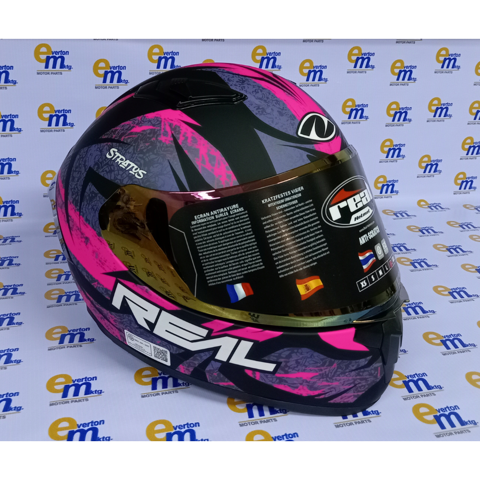 REAL HELMET RAPTOR STRATOS BLACK/PINK FULL-FACE | Shopee Philippines