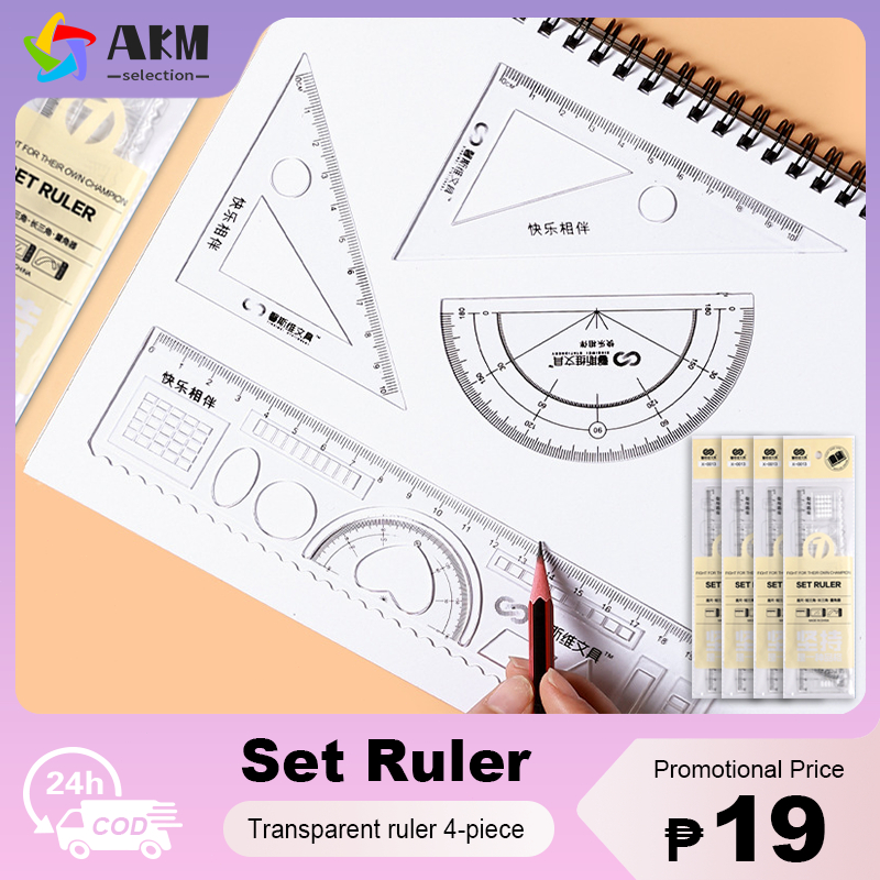 4 in 1 Combo Ruler Set 20cm ruler set ruler compo set school supplies ...