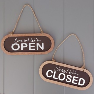 Open Closed Signage/Wooden Business 2 Sided Open Closed Hanging Sign ...