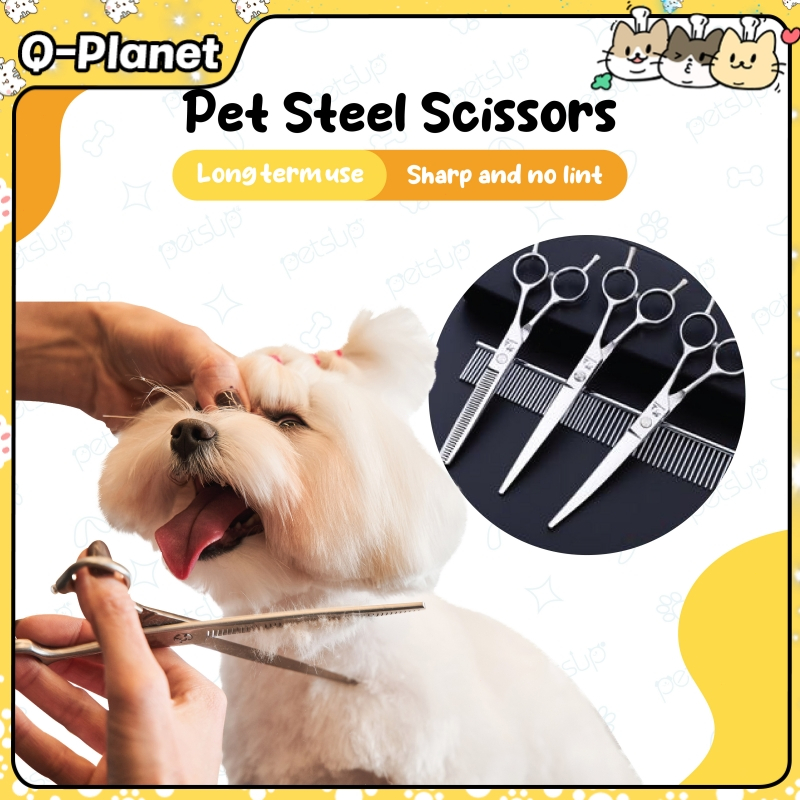 Image showcasing Pet Scissors Dog Grooming Hair Trimming Straight Cut Warped Teeth ...