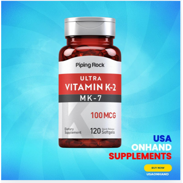 USA Onhand| Piping Rock Vitamin K2 MK-7 | 100 mcg | 120 Softgels | Non ...