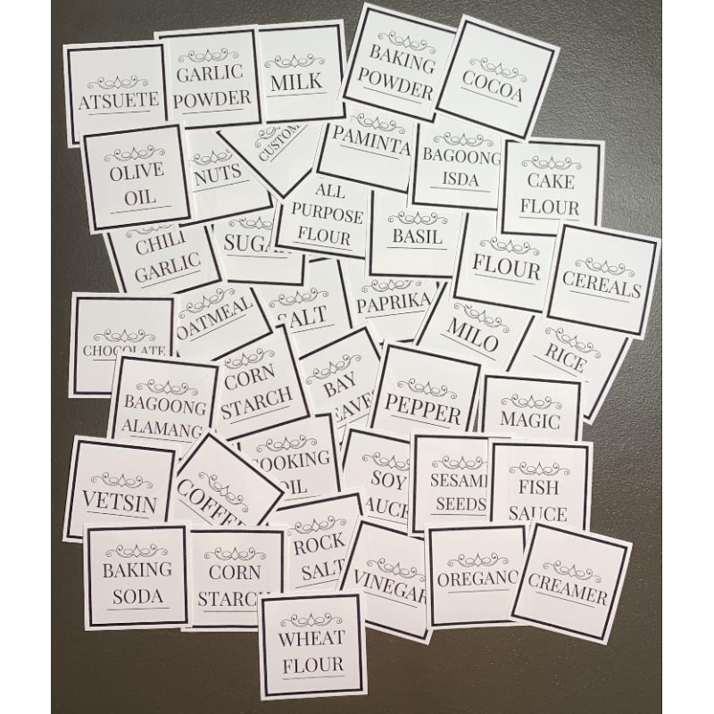 KITCHEN LABEL MATTE VINYL STICKERS BATCH 1 APS21 Shopee Philippines
