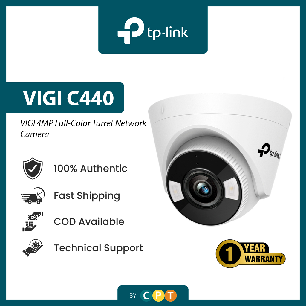 TP-Link VIGI C440 (2.8mm/4mm) 4MP Full-Color Turret Network Camera ...