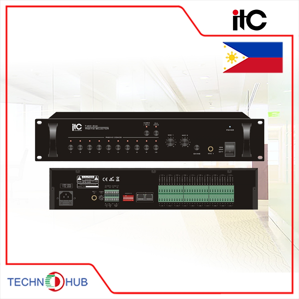 ITC T-6212(A) New 10-Zone Paging Controller with Speaker Selector for ...