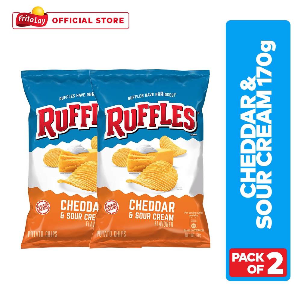 Ruffles Cheddar & Sour Cream Potato Chips 170g - Pack of 2 | Shopee ...