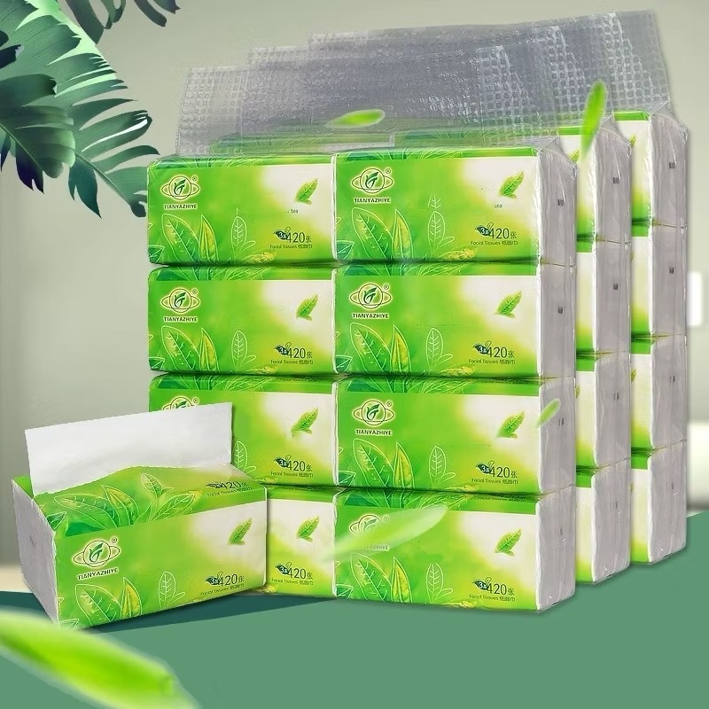8packs Organic green tea Facial Tissue Paper towel 3 ply Toilet Paper ...