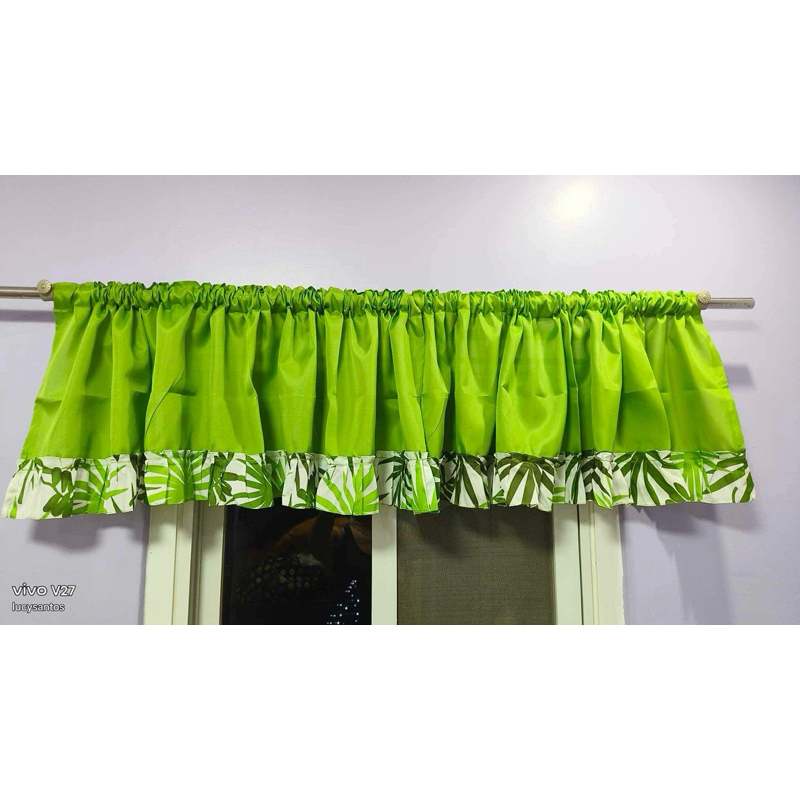 Plain Geena with Printed Raffles for Window door curtains 60x15 Inches ...