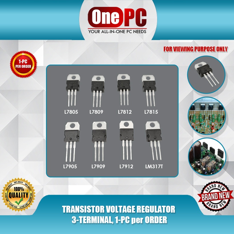 ONE PC TRANSISTOR VOLTAGE REGULATOR 3-TERMINAL, 1-PC per ORDER | Shopee ...