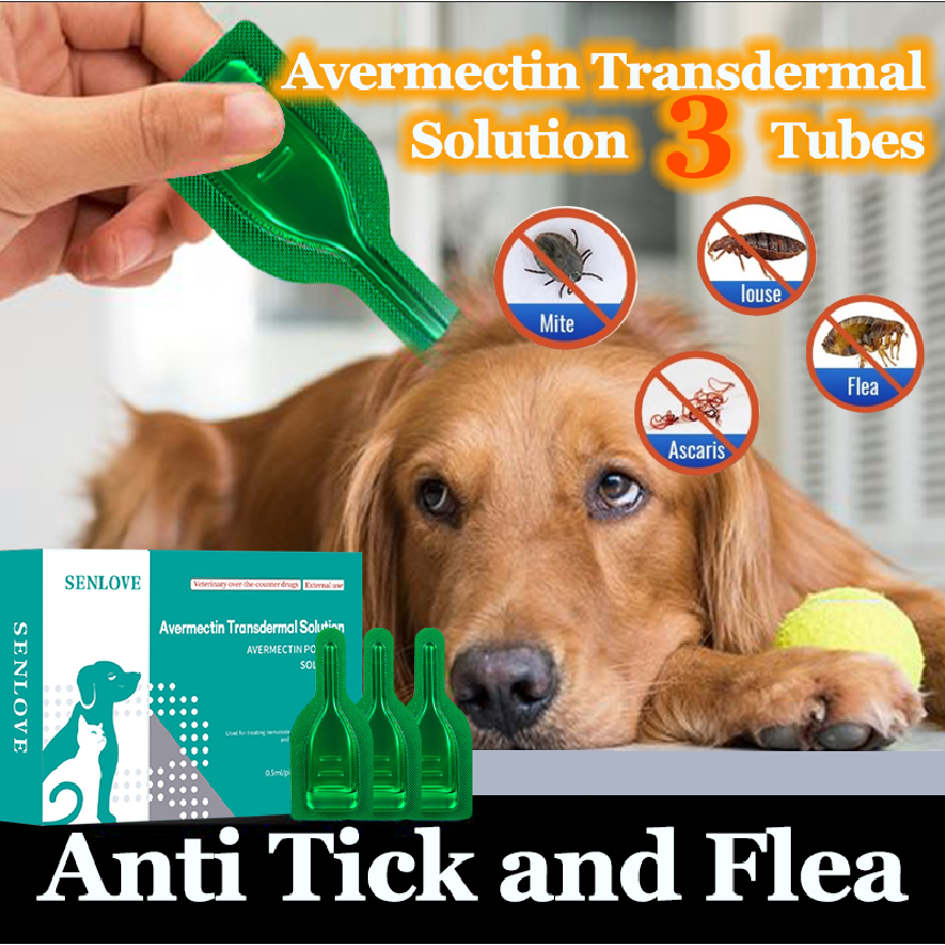 Tick And Flea Remover For Dog Garapata Killer Pet Anti Flea and Tick Anti Itching Plugas 3 Tubes