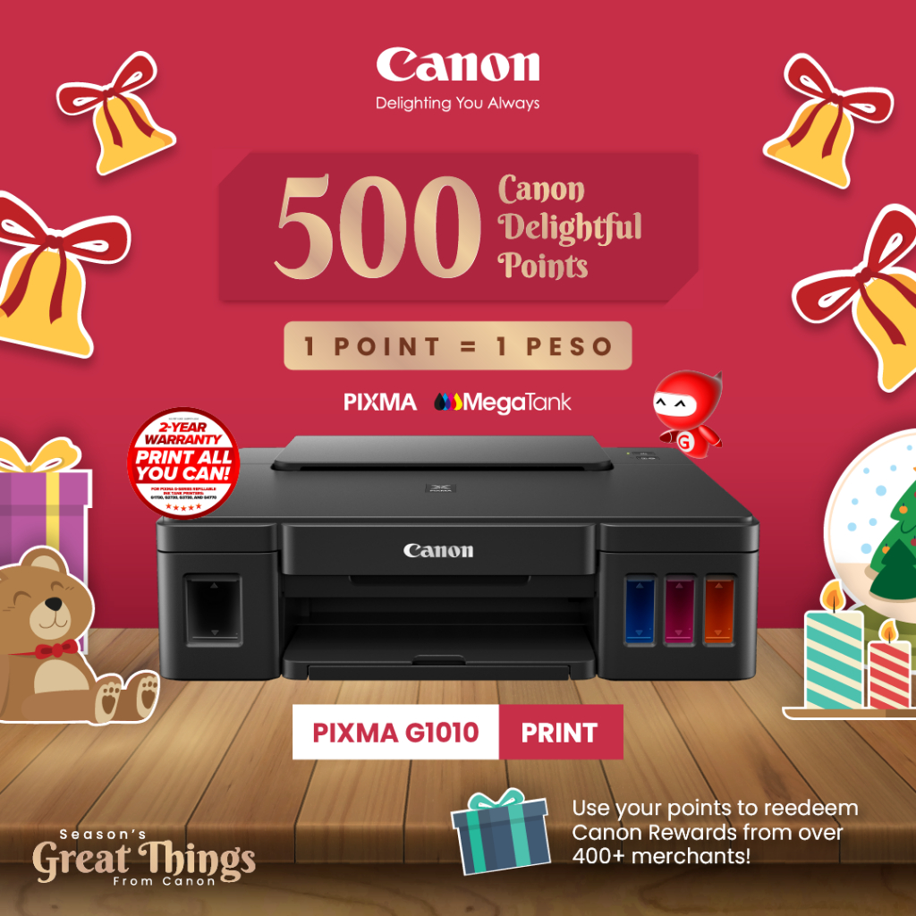 Canon PIXMA G1010 Single Function Refillable Ink Tank Printer for High ...