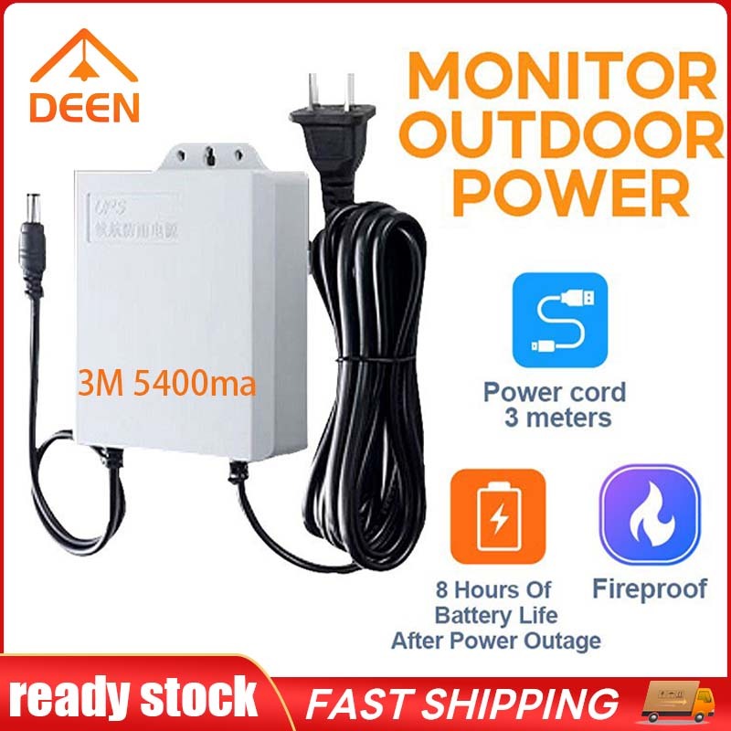 V380 12V 1.5A 5400ma Mini UPS WiFi Router Modem CCTV Backup Battery