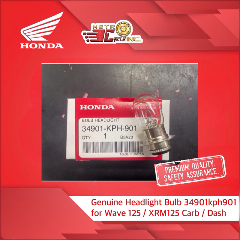 Genuine Headlight Bulb 34901kph901 for Wave 125 / XRM125 Carb / Dash ...