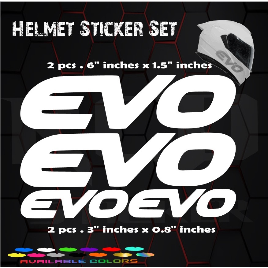 evo helmet sticker set standard size cutout vinyl sticker | Shopee ...