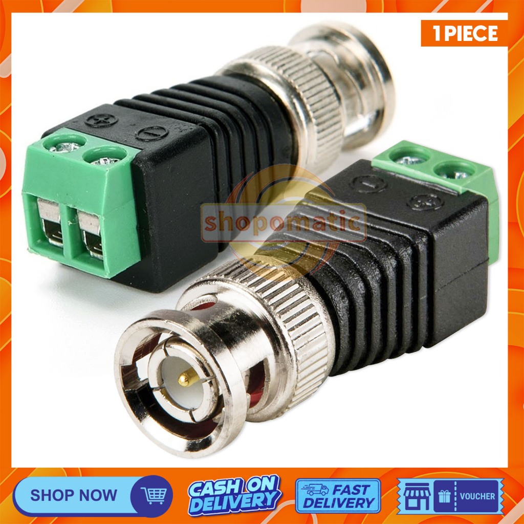 SHOPOMATIC (Upgraded Version) BNC Male Plug Connector/Video Balun UTP
