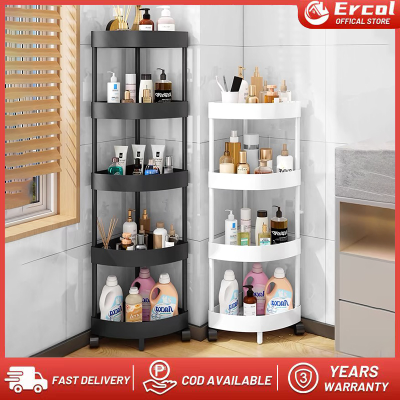 Bathroom organizer Rack Bathroom Corner shelf With Wheel Bathroom ...