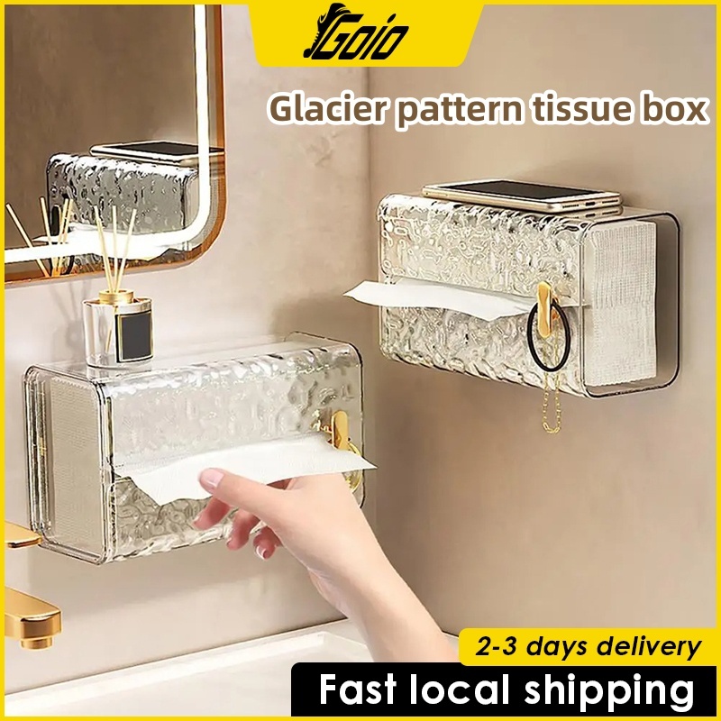 Wall-mounted Tissue Box Kitchen Toilet Bathroom Upside Down Paper Box ...