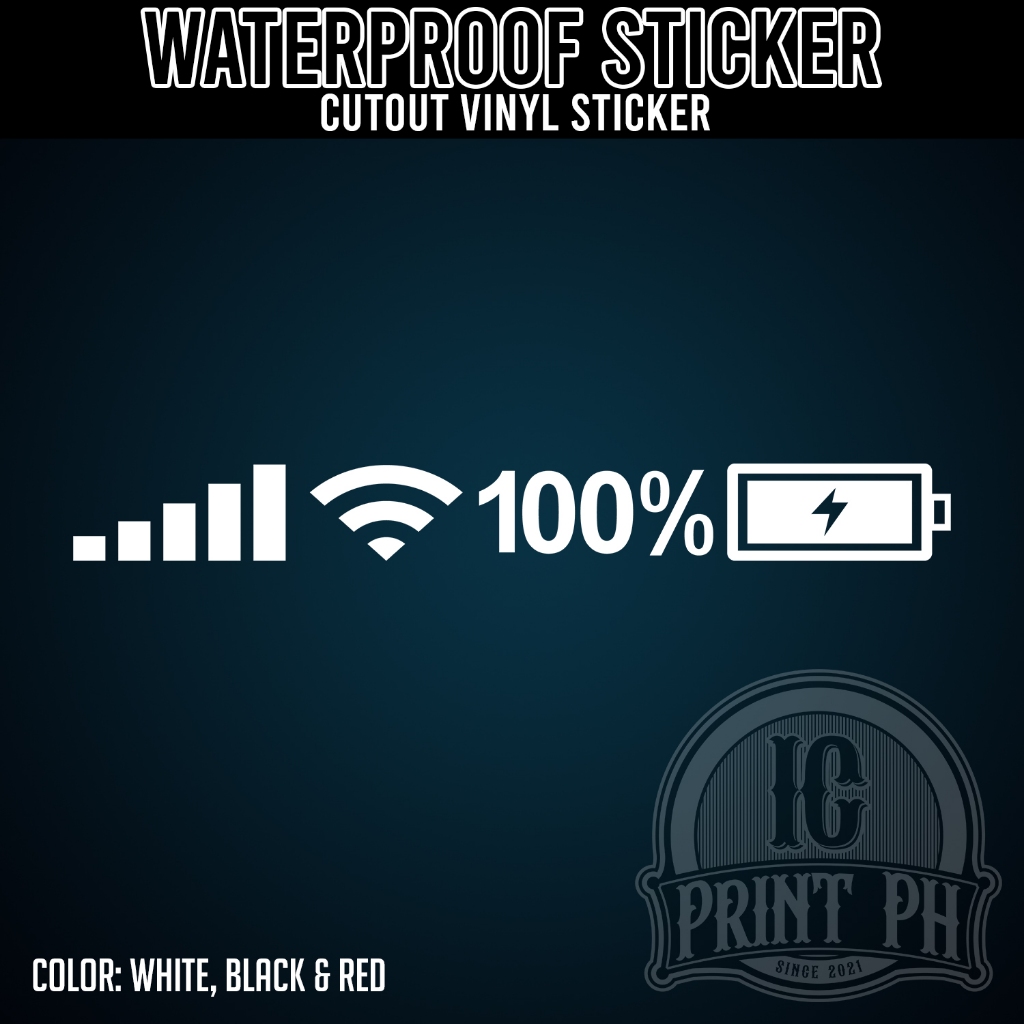 100% Wifi Battery Signal Cutout Vinyl Sticker / Decal, Waterproof ...
