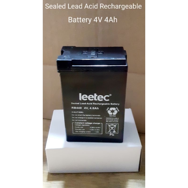 Leetec Rechargeable Sealed Lead Acid Battery 4V 4Ah | Shopee Philippines