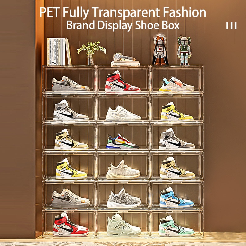 acrylic shoe box transparent sneaker shoes rack shoe box cabinet shoe ...