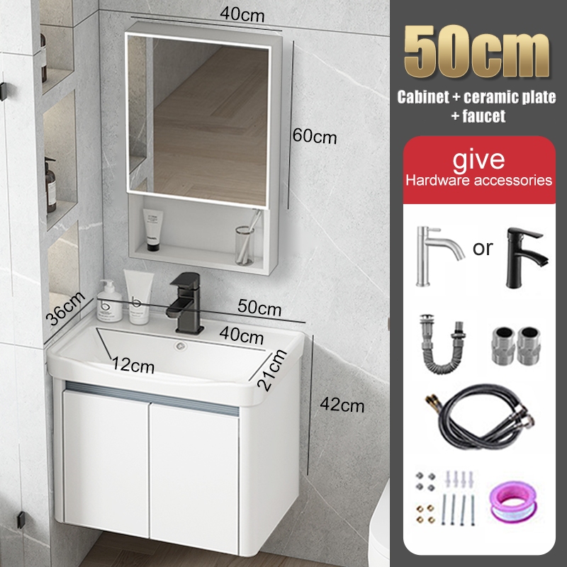 Local Shipping50 white aluminium bathroom sink cabinet basin set wash ...