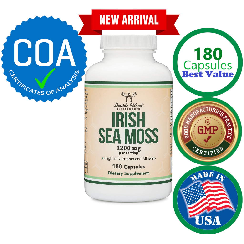 180 Caps Irish Sea Moss 1,200mg Super Extract Superfood More Potent ...