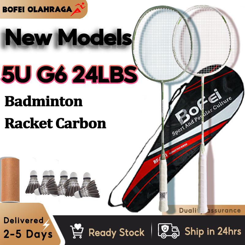 Badminton Racket Original Carbon Badminton Set 5U G6 25lbs Middle Pole ...