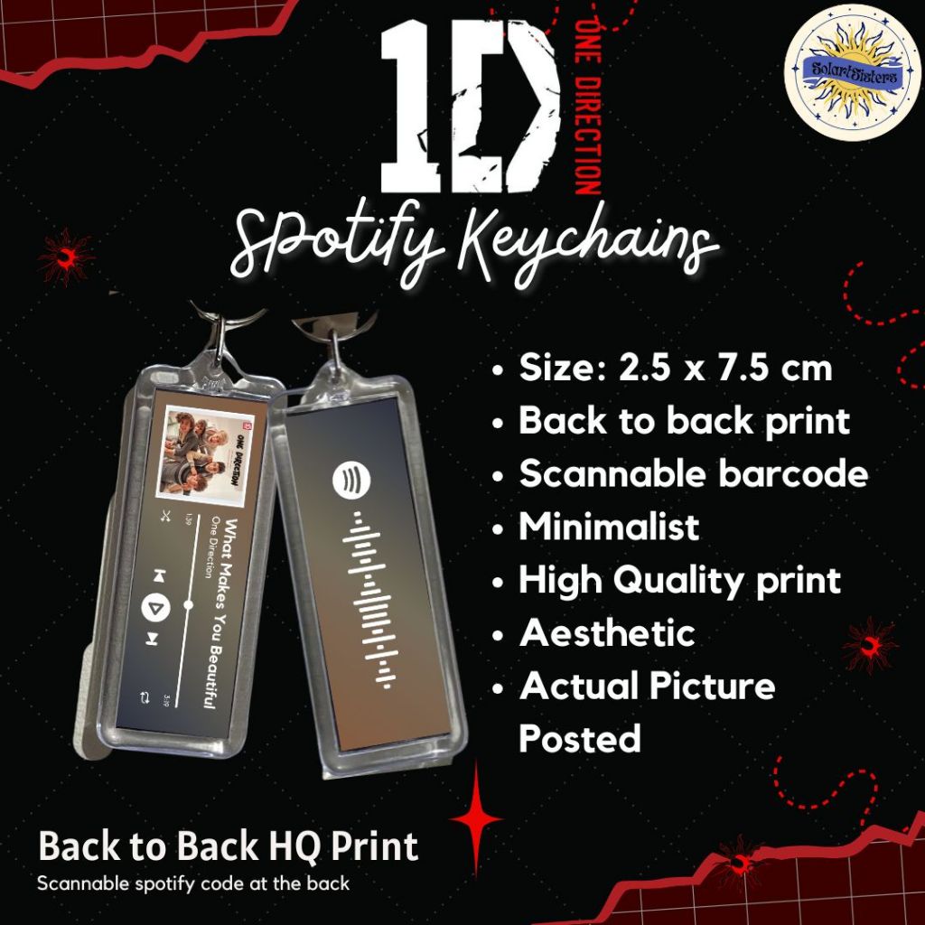 One Direction 1D Inspired Spotify Keychains Scannable Code Directioner ...