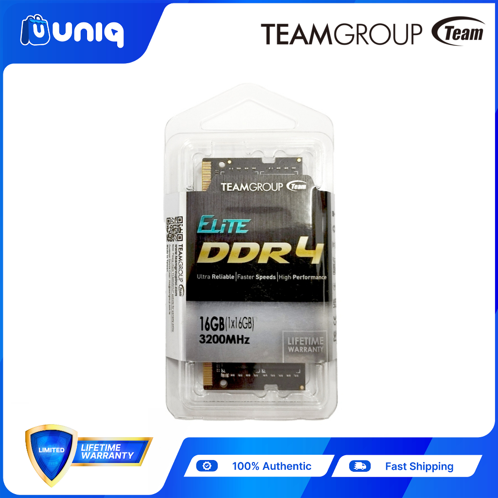 TEAMGROUP Elite DDR4 16GB Single (1 x 16GB) 3200MHz (PC4-25600) CL22 Unbuffered Non-ECC 1.2V UDIMM 288 Pin PC Computer Desktop Memory Module Ram Upgrade - TED416G3200C2201 at